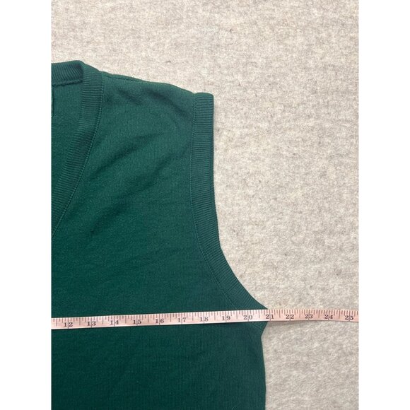 Vintage 90s Jantzen Made In The USA Green V-Neck Sweater Vest Large - Picture 5 of 6